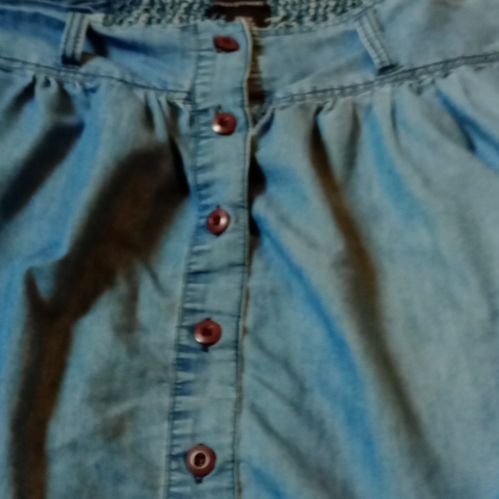Ashley Stewart , Blue Button Front Mini Skirt, Size 22 - Picture 6 of 8